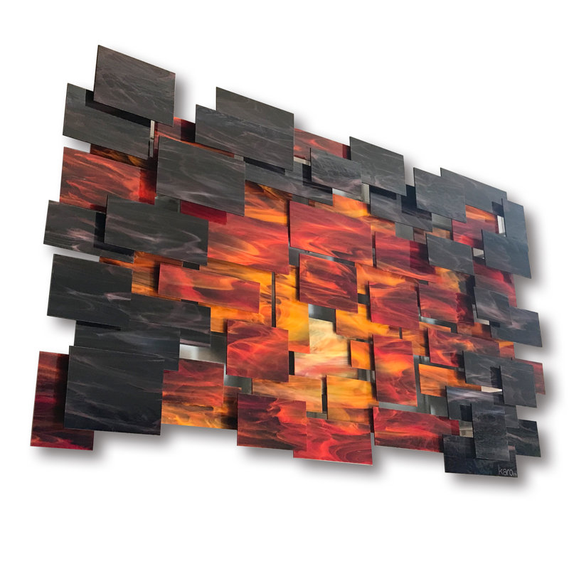 Dusk Handmade Modern Abstract Wall Decor, 29" H x 47" W x 4" D