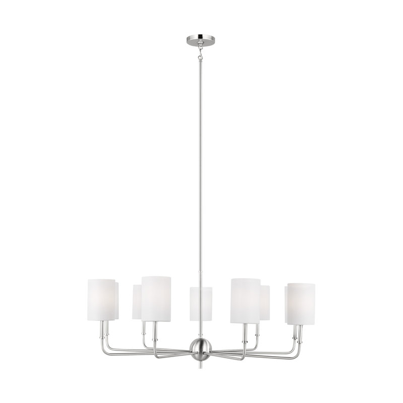 Rowley 9-Light Chandelier, Nickel brossé