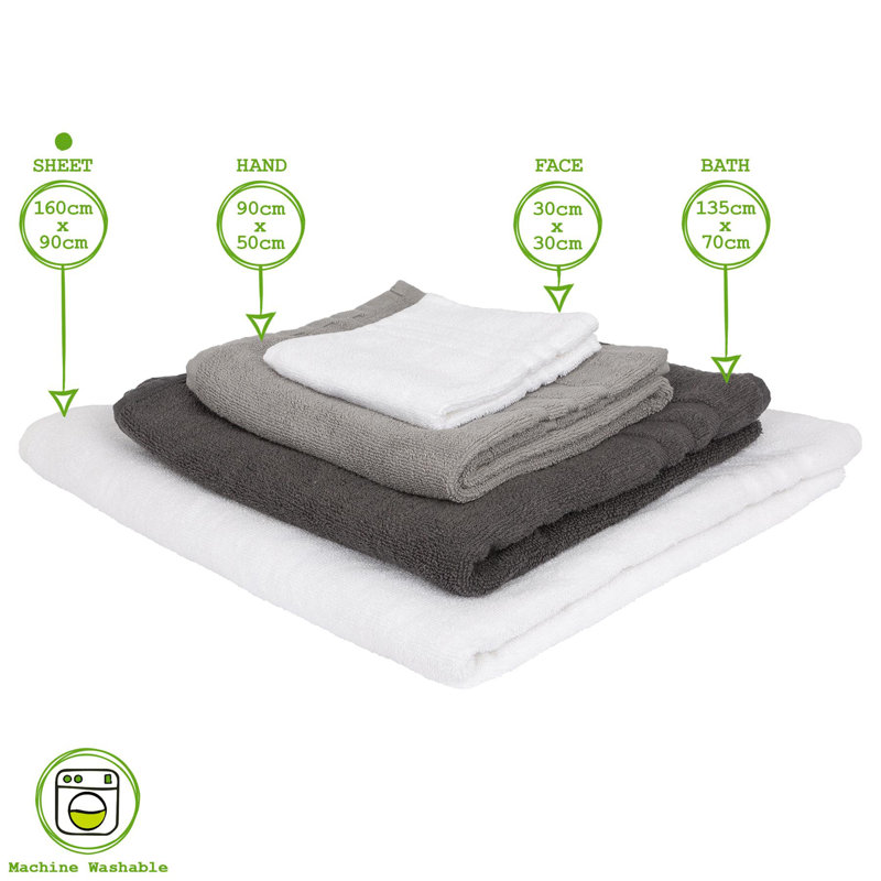 Cotton Bath Towels, White