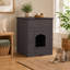Meuble à litière caché avec tiroir coulissant, armoire de toilette pour chat et table d'appoint, blanc-710537977