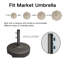 Base de parasol lestée 22l | Support rond robuste pour parasols de marché | Noir