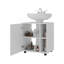 Armoire de rangement H 24,4 po, 1 porte, 4 tablettes, 2 pieds, blanc - Salle de bain-1470478037