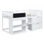 Lit mezzanine simple avec bureau à roulettes, tablette et tiroirs - blanc-1932858814