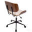Chaise de bureau réglable Mid-Century moderne avec pivot en noyer et crème-130146031