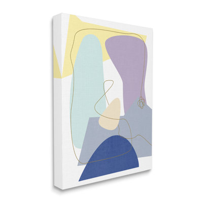 «Modern Modern Contraste Shape Abstraction Blue Mauve», art mural sur toile par Melissa Wang