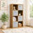 57.5" Walnut 8 Cube Bookcase