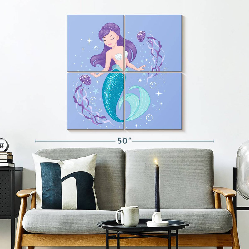 Ashelle Mermaid Swimming, 32" H x 32" W