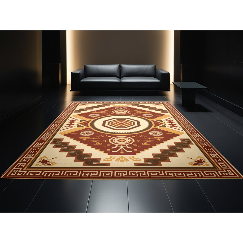 Tapis oriental brun lavable à la machine Zack Classic - reliure brun clair, 2 x 5