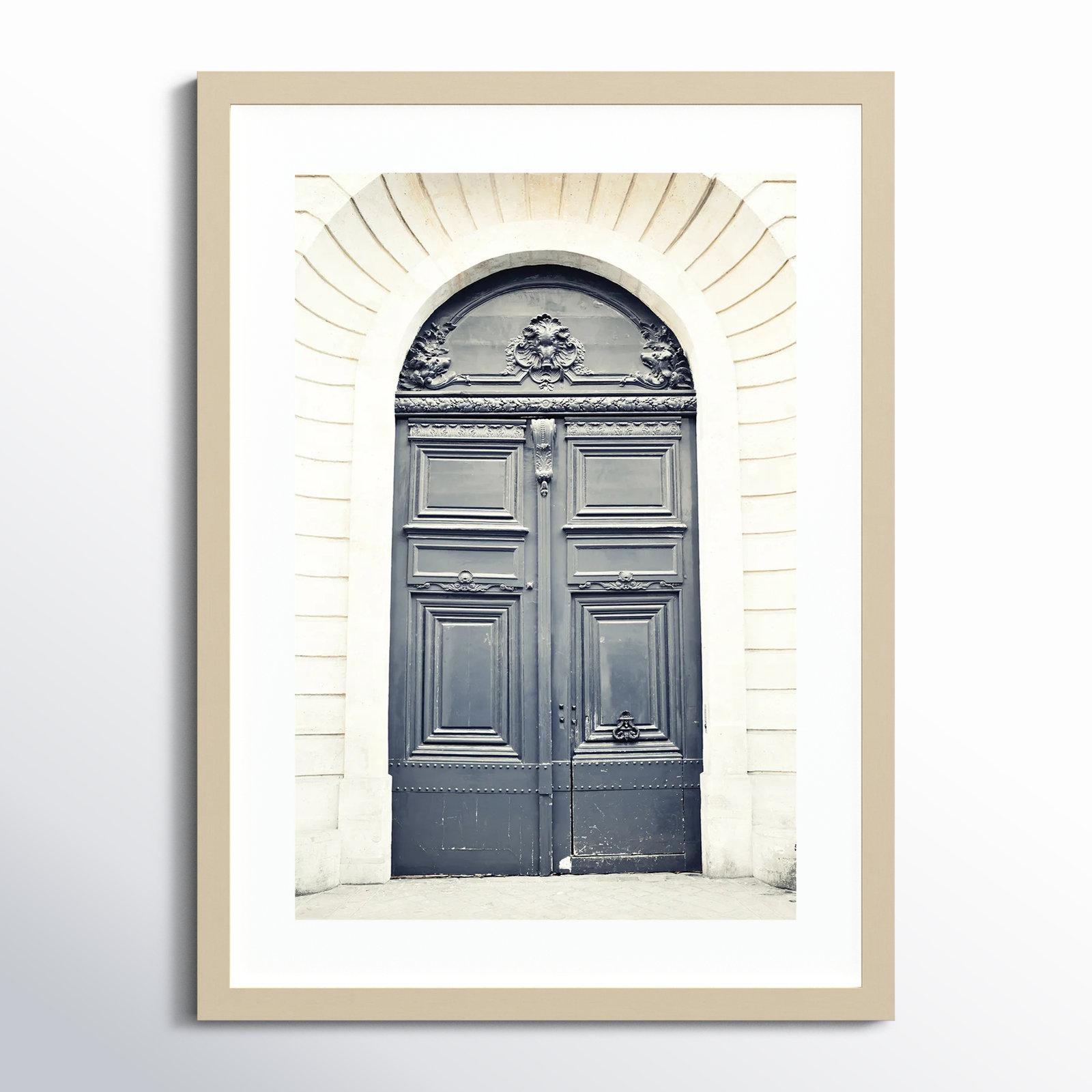 Black Paris Door Photo Print, 26" H x 19" W, Brown