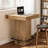31.5 Inch Square Dining Table Counter Height Kitchen Table with Fluted Pedestal and Metal Footrest-751406300