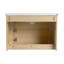 Meuble-lavabo mural de 40 po avec lavabo en céramique blanche et tablettes de rangement et 1 porte à fermeture en douceur, emballage KD, contreplaqué-1863794301