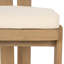 Chaise de salle à manger moderne Asteron en bois d'acacia massif avec dossier à lattes et coussin d'assise épais rembourré, pour usage intérieur et extérieur-135349340
