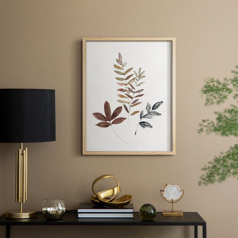 Feuilles d'automne II, reproduction encadrée - bois massif, H 11 po x l 9 po