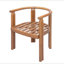 Chaise de salle à manger avec accoudoirs en bois d'acacia Cove, finition teck avec coussin beige, ensemble de 2
