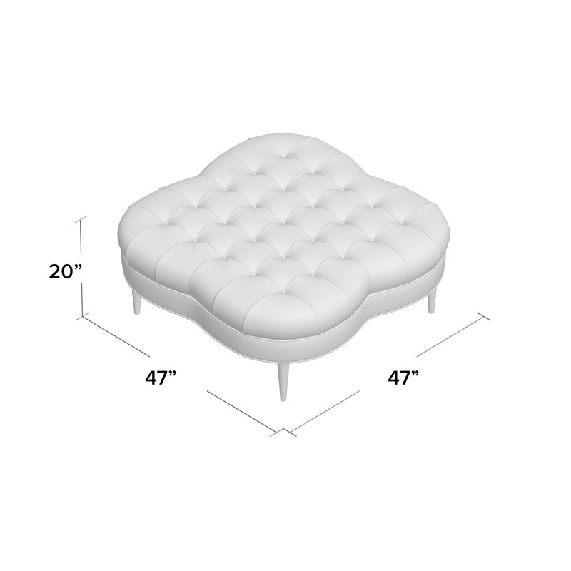 Shamrock Upholstered Ottoman, Structure Royal Blue
