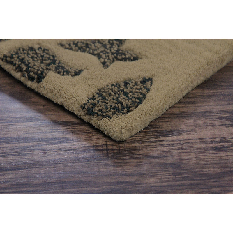 Aditya Wool Floral Indoor Rug, Rectangle 5' x 8'