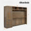 Lit escamotable Ismelda avec garde-robe, tiroirs et tablettes ouvertes