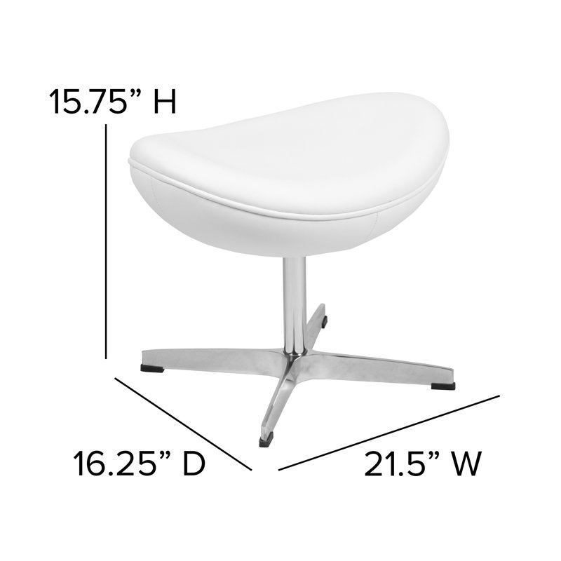 Paloma Faux Leather Ottoman, White