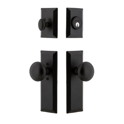 Ageless Iron Keep Plate Entry Set with Single Cylinder Deadbolt and Keep Knob
