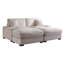 Canapé-lit 84,5 "pour salon avec repose-pieds surdimensionné beige