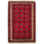 Tapis décoratif en laine de conception unique noué à la main des années 1990 esari turkman rouge 4 pi x 5 pi 10 po