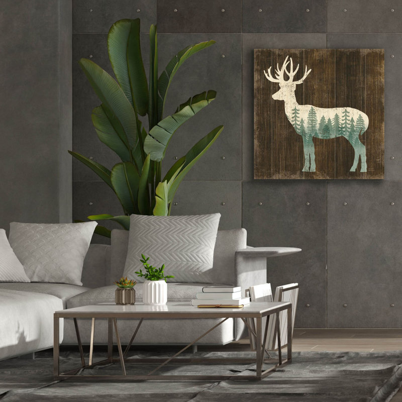 "Epic Graffiti", "Simple Living Deer Silhouette" par Michael Mullan, art mural sur toile, H 37 po x l 37 po x P 1,5 po