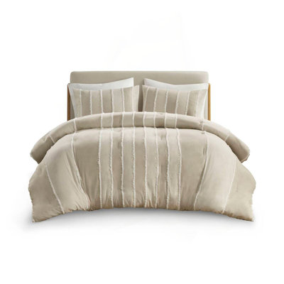3 Piece Striped Cotton Comforter Set