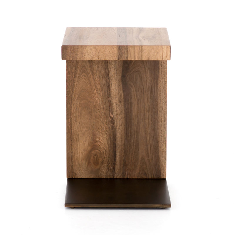 Hudson Solid Wood End Table, Natural Yukas