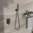 Dual Shower Head System - 10 Inch Matte Black With Rainfall And Handheld, 1.8 Gpm, Stainless Steel, Wall Mounted, Advanced Features Easy Installation & Maintenance-125519126