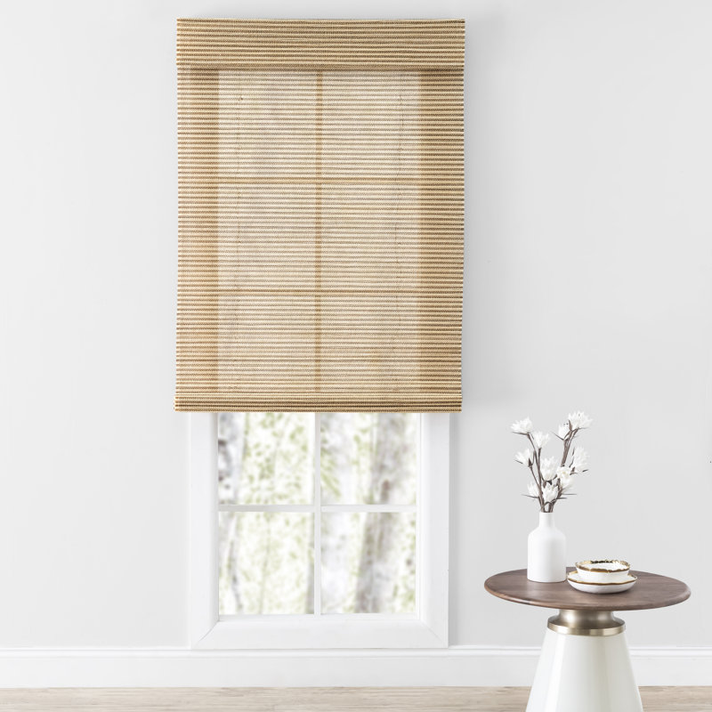 Semi-Sheer Roman Shade, Sand, 32"W x 72"L