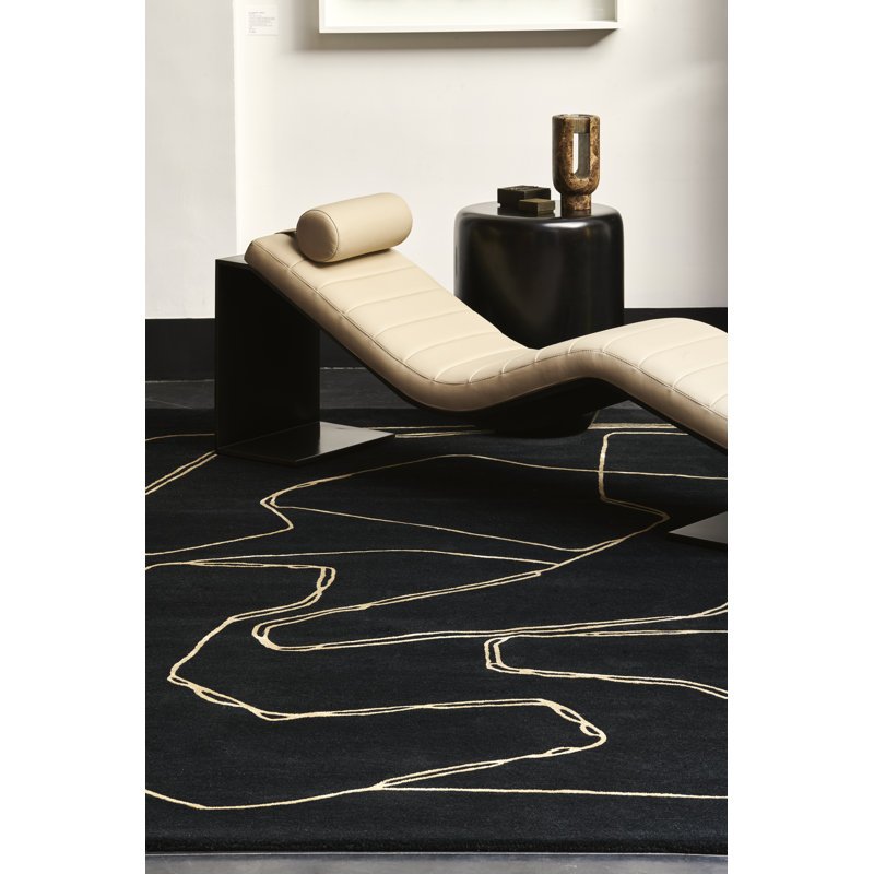 Amalgame Area Rug in Black/White, Rectangle 6'6'' x 9'10''