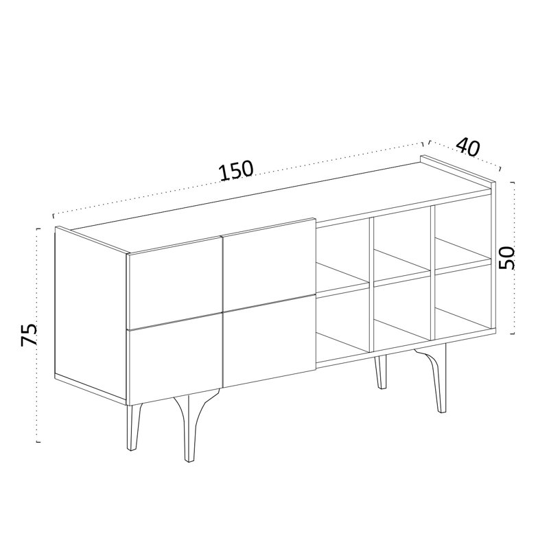 Anatolija 150cm Console Table, Brown/Beige