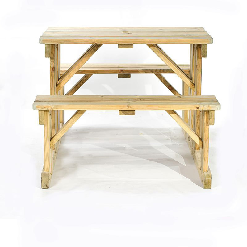 Melton Mowbray 2 - Person Wood Patio Dining Set with Rectangular Table, H 75 x W 159 x D 110cm, Natural