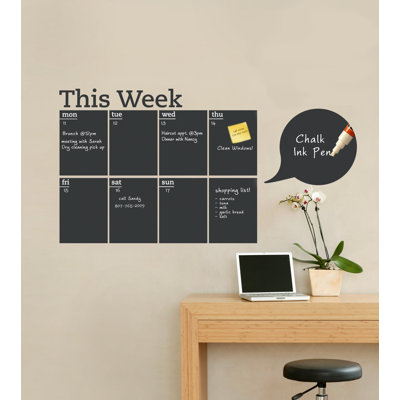 Text & Numbers Non-Wall Damaging Calendar And Organizer Decals
