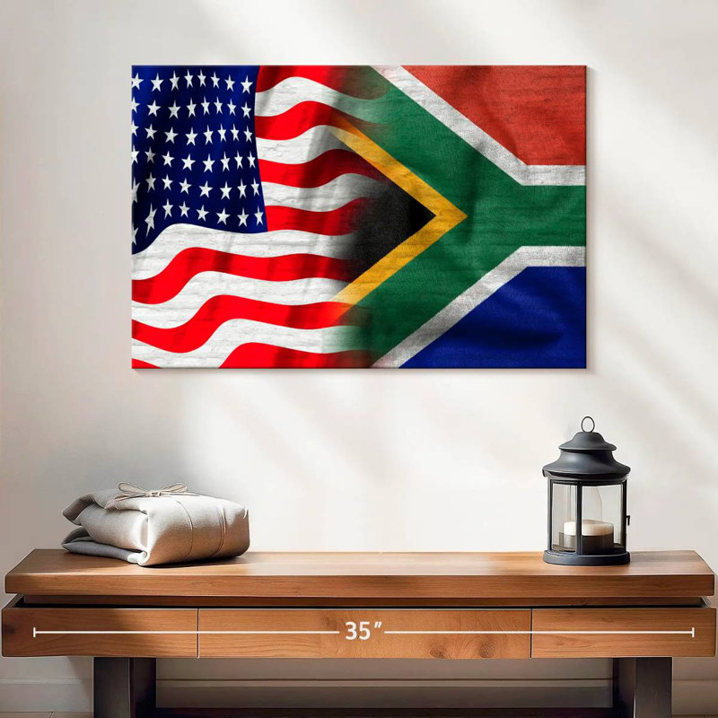 Borges USA And South Africa Flag, 16" H x 24" W
