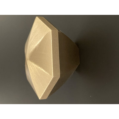 Faceted Hexagonal Solid Brass Cabinet Knob