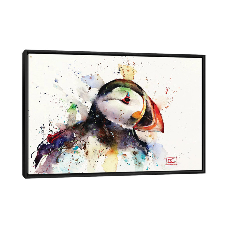 « puffin' » par dean crouser,, reproduction d’impression sur toile tendue, H 18 po x l 26 po x P 1,5 po, Pas de tapis