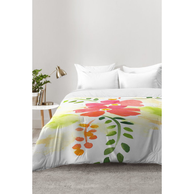 Laura Trevey Modern & Contemporary Polyester Floral Comforter, King Comforter + 2 King Shams