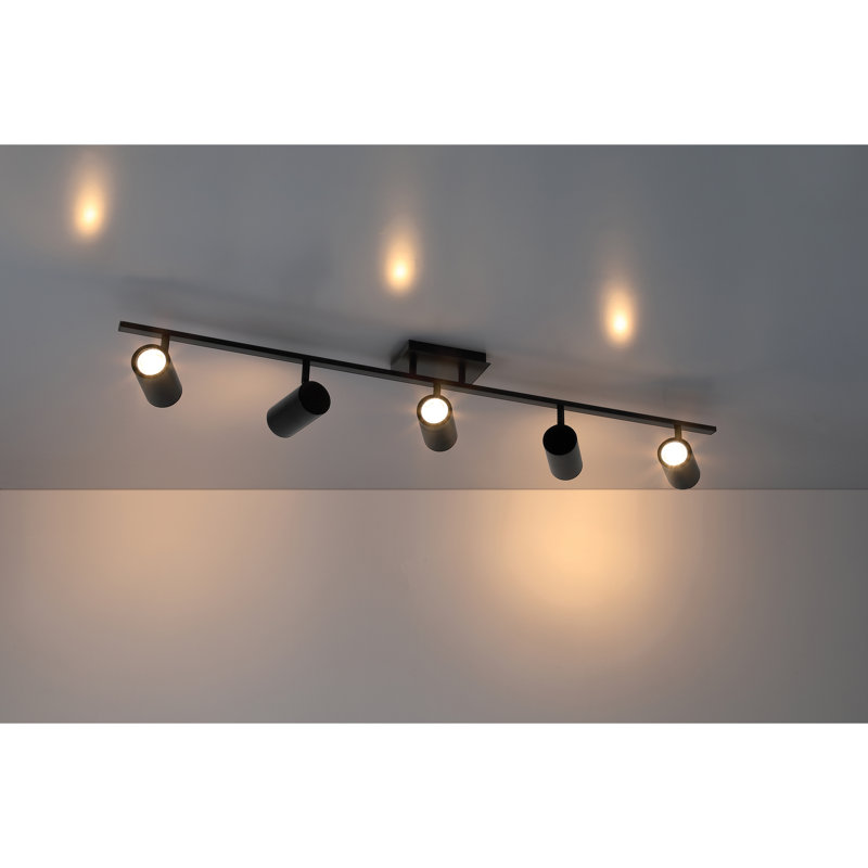 Rail d'éclairage réglable à DEL 5 lumières Prado - Finition noir mat, 42" W, Matte Black
