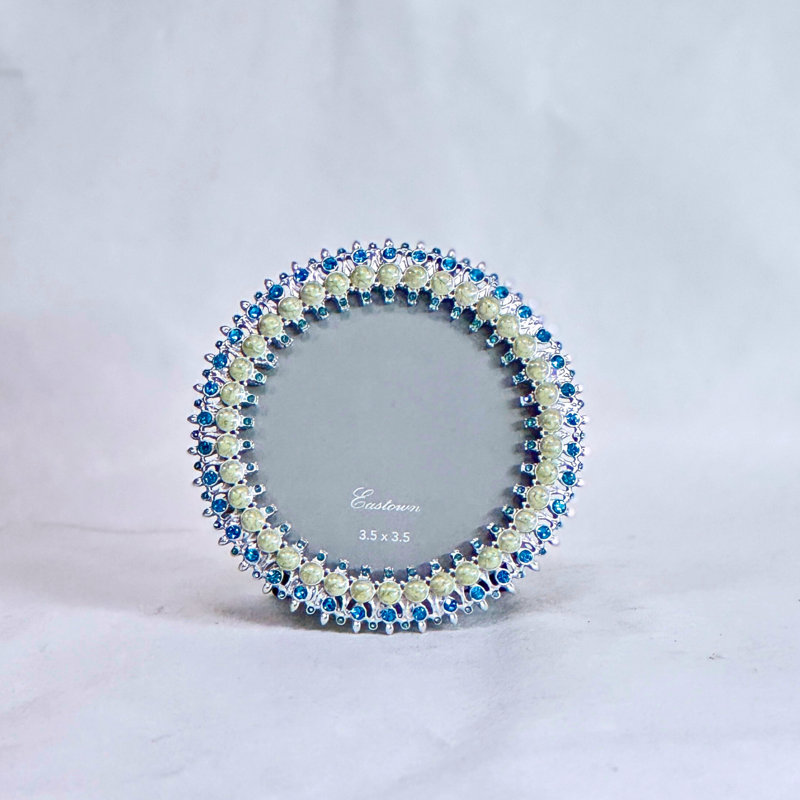 Cadre photo en métal et cristal - rond, ovale ou rectangulaire, Rond