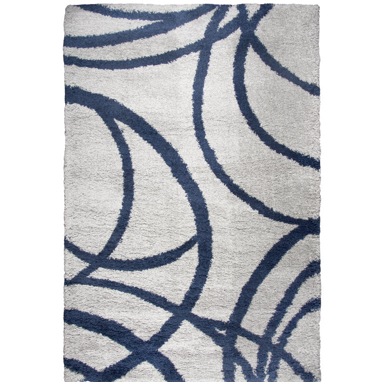 Tapis gris clair / bleu marine Cottone