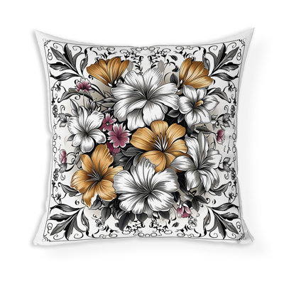 Hibiscus Haven Indoor/Outdoor Square Throw Pillow