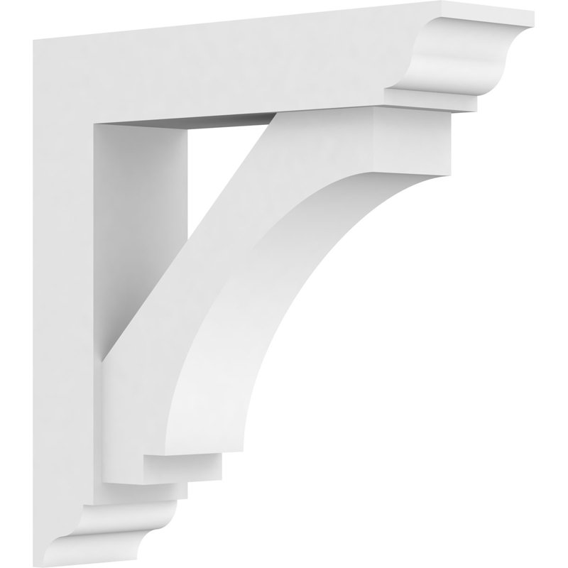 Standard Imperial Architectural Grade PVC Bracket With Traditional Ends, 12" H x 3" W x 12" D
