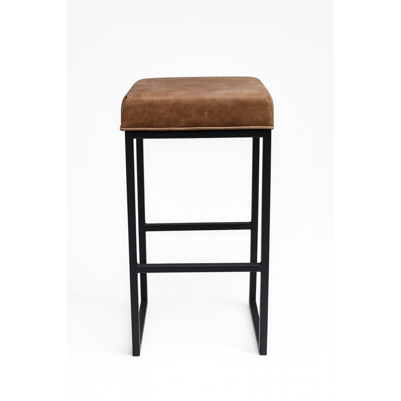 Tabouret de bar noir en cuir