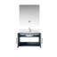 Gris foncé foncé 30 po Meuble-lavabo avec comptoir en marbre, robinet, miroir à DEL et attrait élégant-481907803
