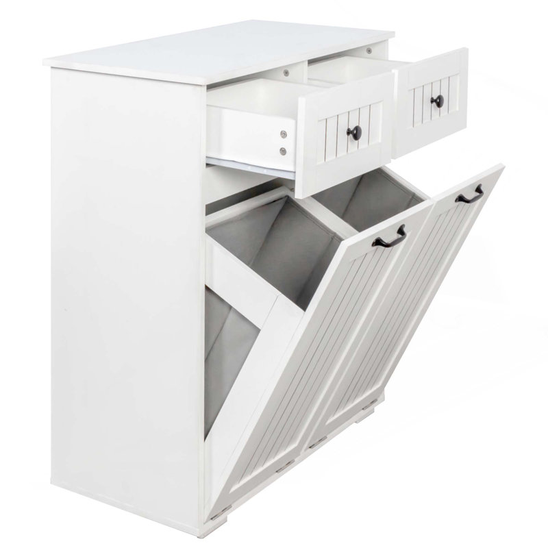 Armoire à linge avec paniers et tiroirs amovibles pour faciliter le tri et le rangement