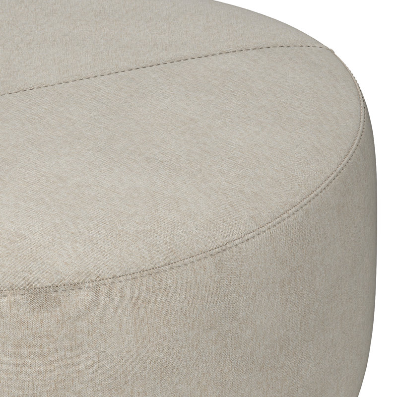 Moore Natural Linen Look Large Round Ottoman