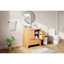 Meuble-lavabo moderne adouci de 30 po avec lavabo en bois de pin et en céramique, dossier ouvert, tiroir inférieur spacieux, portes à fermeture en douceur avec style, grain naturel, tablette réglable,