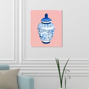 Bungalow Rose Chinese Porcelain Pale On Canvas Painting | Wayfair
