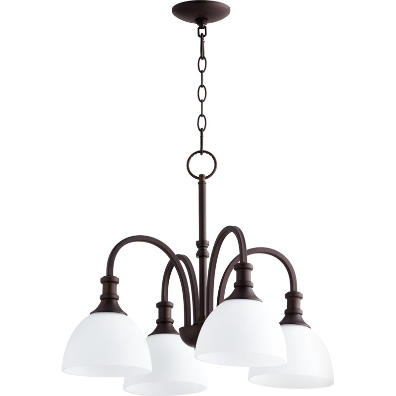 Falbo 4 - Light Dimmable Chandelier, Oiled Bronze, White